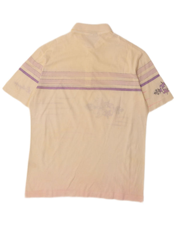 Camisa polo masculina AUSTRALIAN L'ALPINA IT 46 pequeno algodão listrado branco