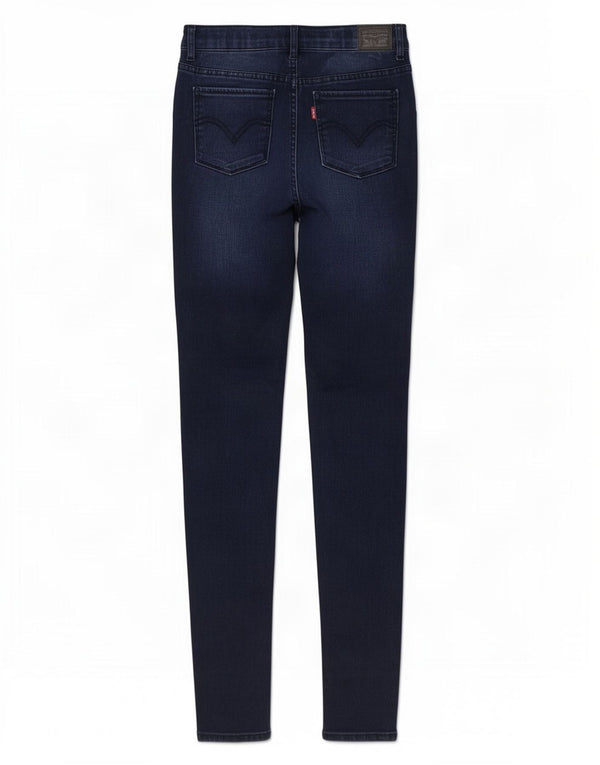 Jeans super skinny de cintura alta para meninos Levi's 15-16 anos W26 L32 azul marinho