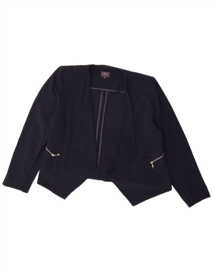 Bolero feminino Marks & Spencer UK 16 grande poliéster azul marinho