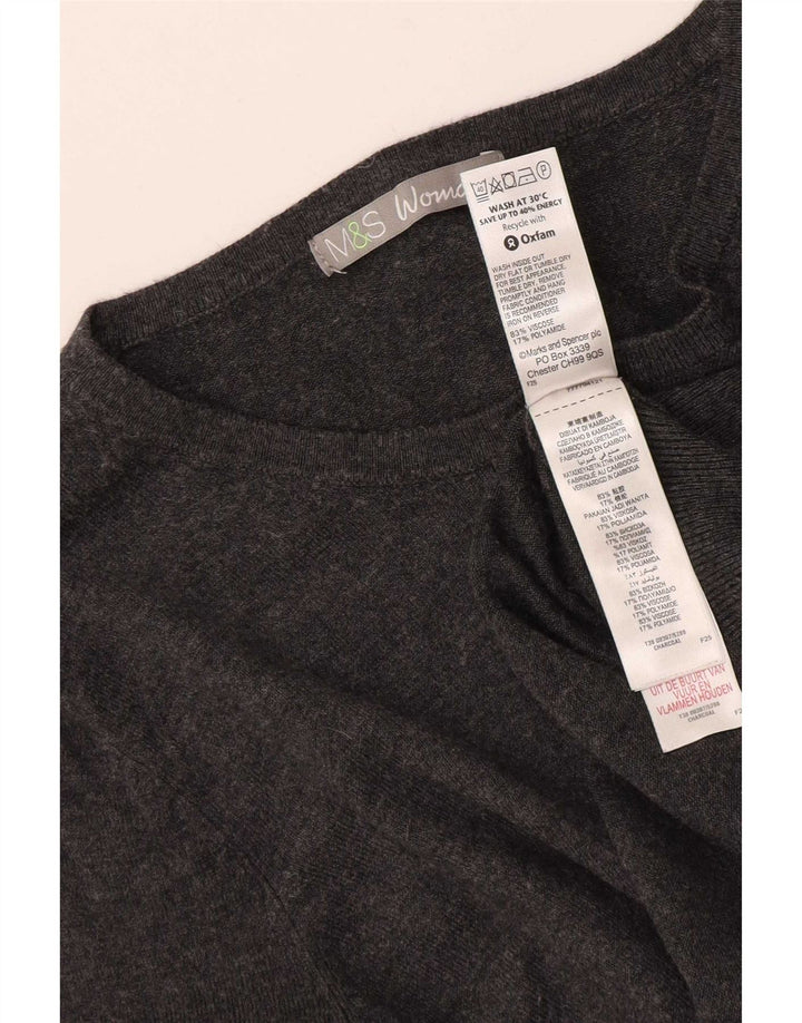 Suéter cardigã feminino Marks & Spencer Reino Unido 14 Viscose cinza médio