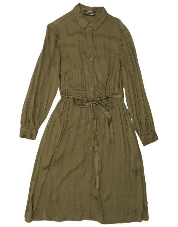 Vestido camisa feminino Scotch & Soda Reino Unido 14 viscose verde médio
