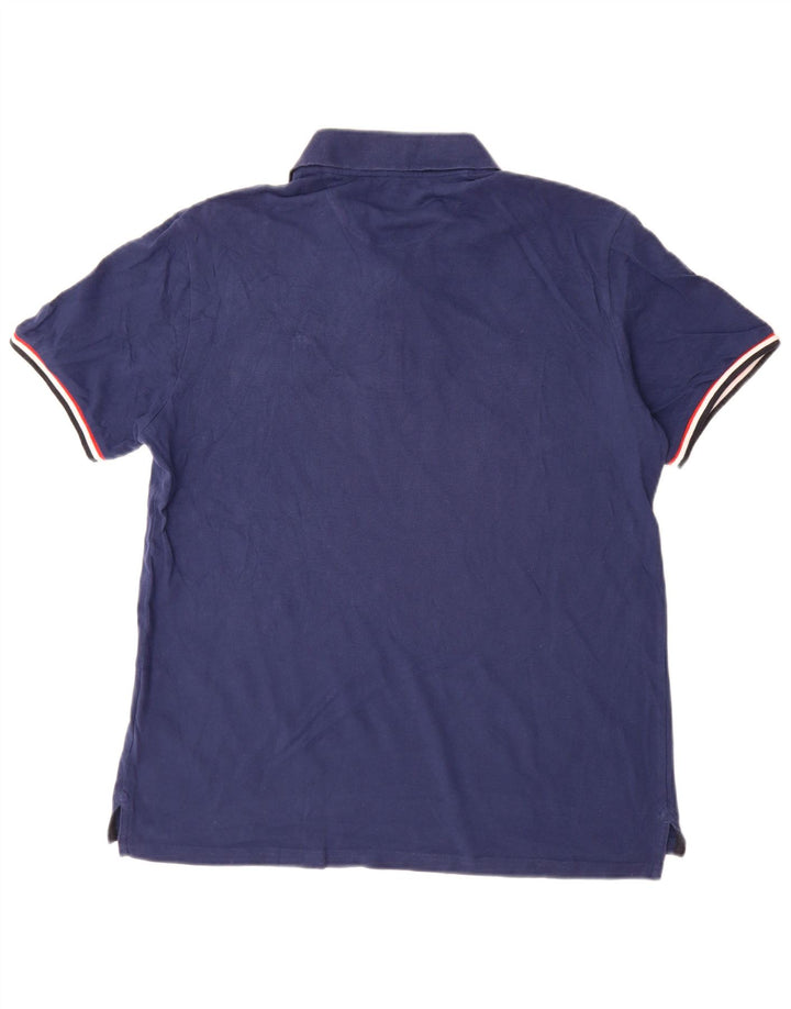 Camisa polo masculina Champion médio azul marinho listrado algodão