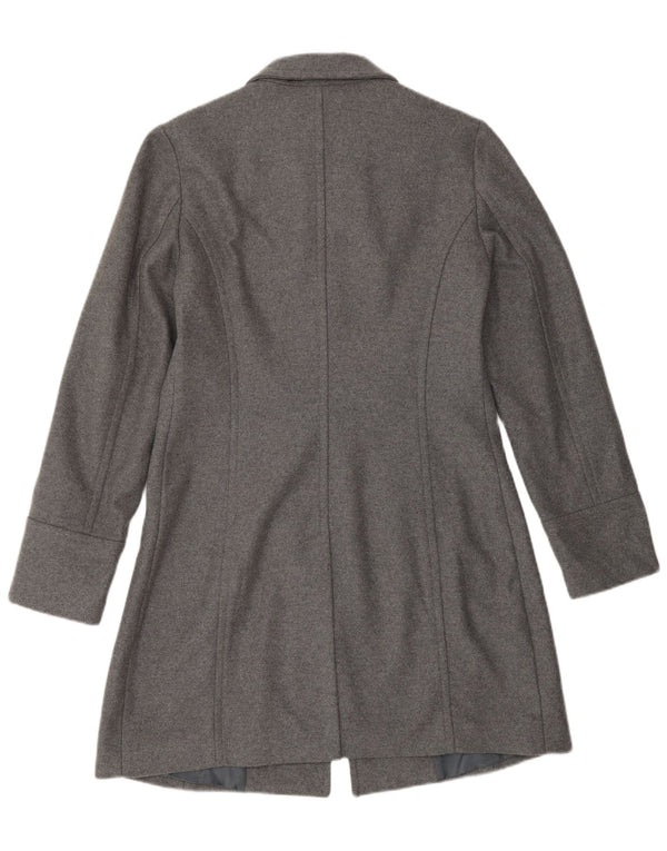 SISLEY Womens Overcoat IT 42 Medium Grey Wool