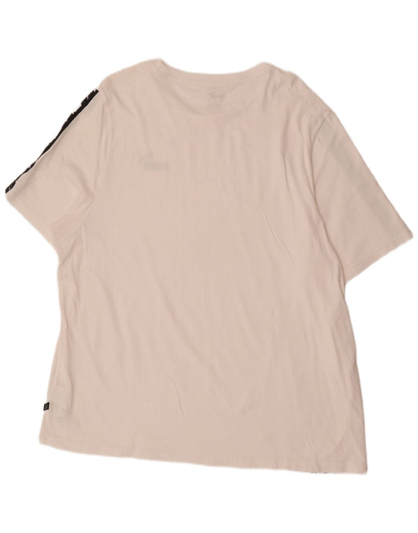 Camiseta masculina gráfica Puma Top 3XL algodão colorblock branco
