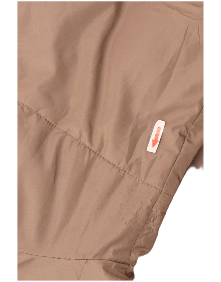 Casaco acolchoado com capuz grande Zara feminino UK 18 XL marrom poliéster