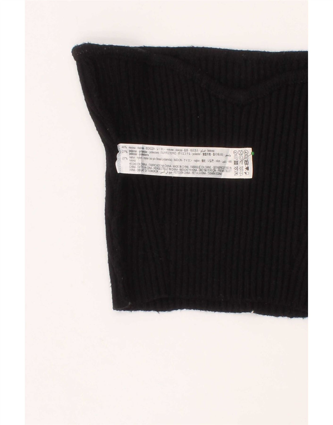Zara Top feminino sem ombro curto em viscose preta pequena