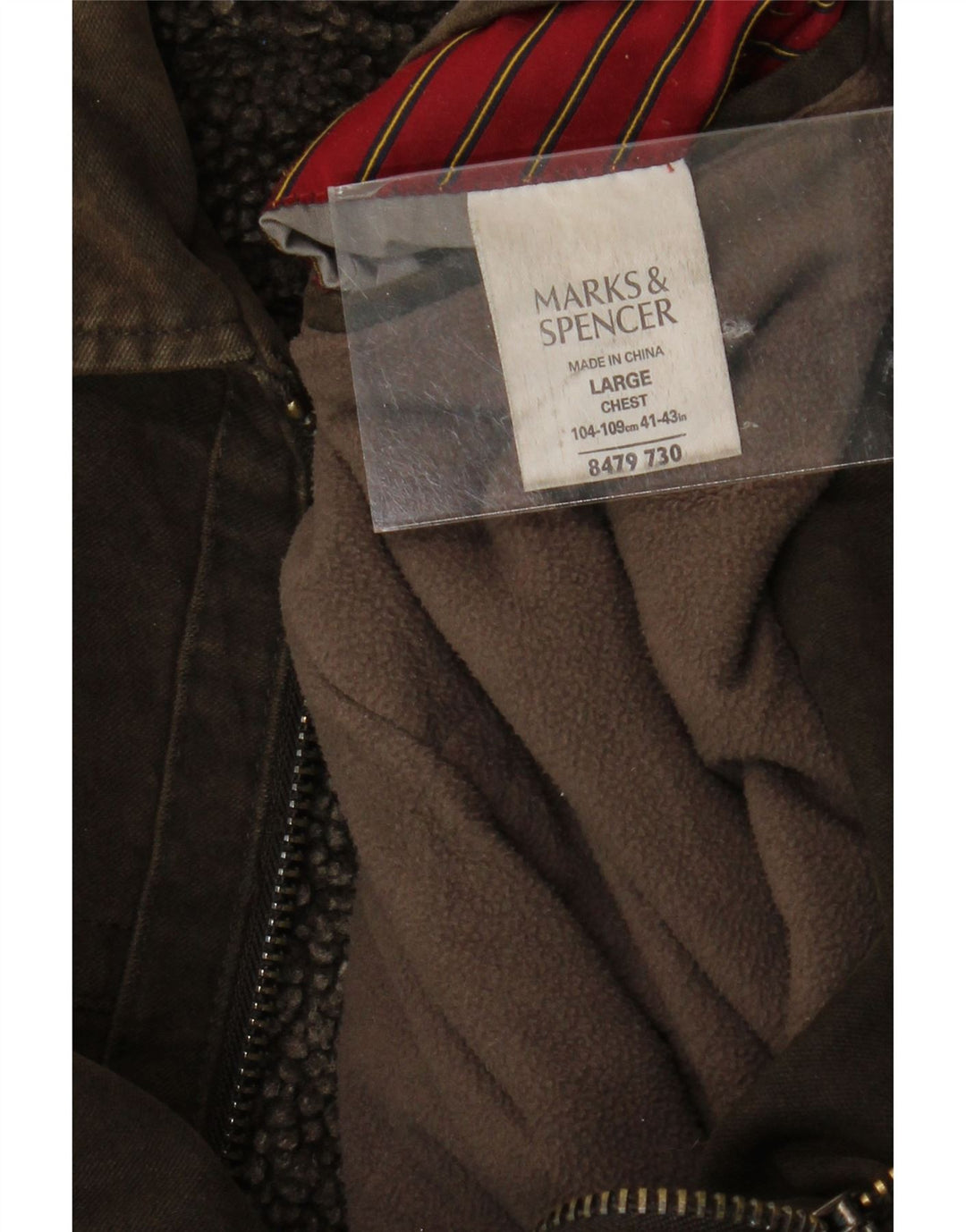 Jaqueta bomber masculina Marks & Spencer Reino Unido 40 grande algodão marrom