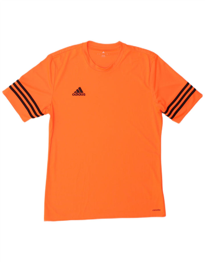 Adidas Mens Climalite Camiseta Top Médio Laranja Poliéster