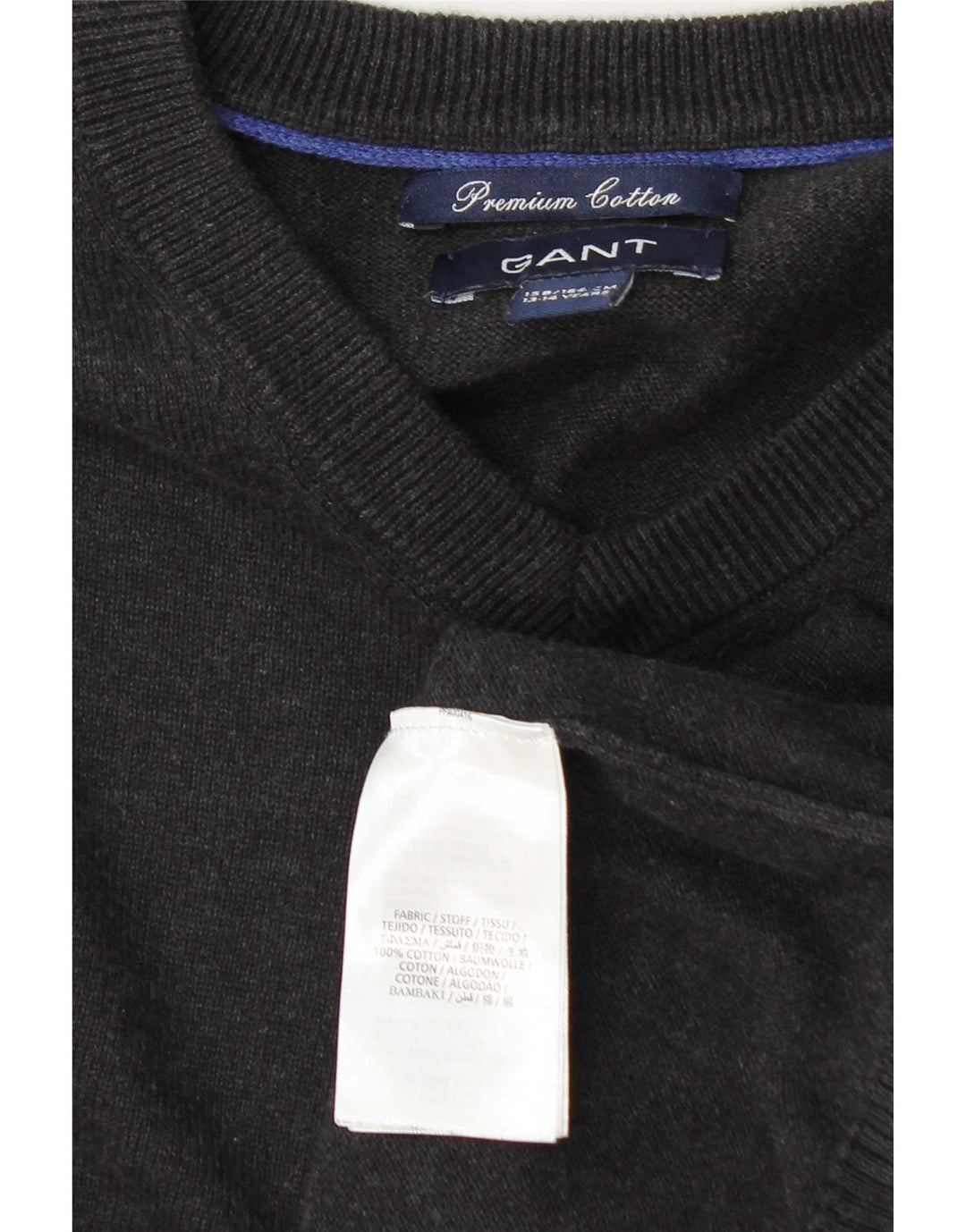 Suéter Gant Boys V-Neck 13-14 Anos Cinza Algodão