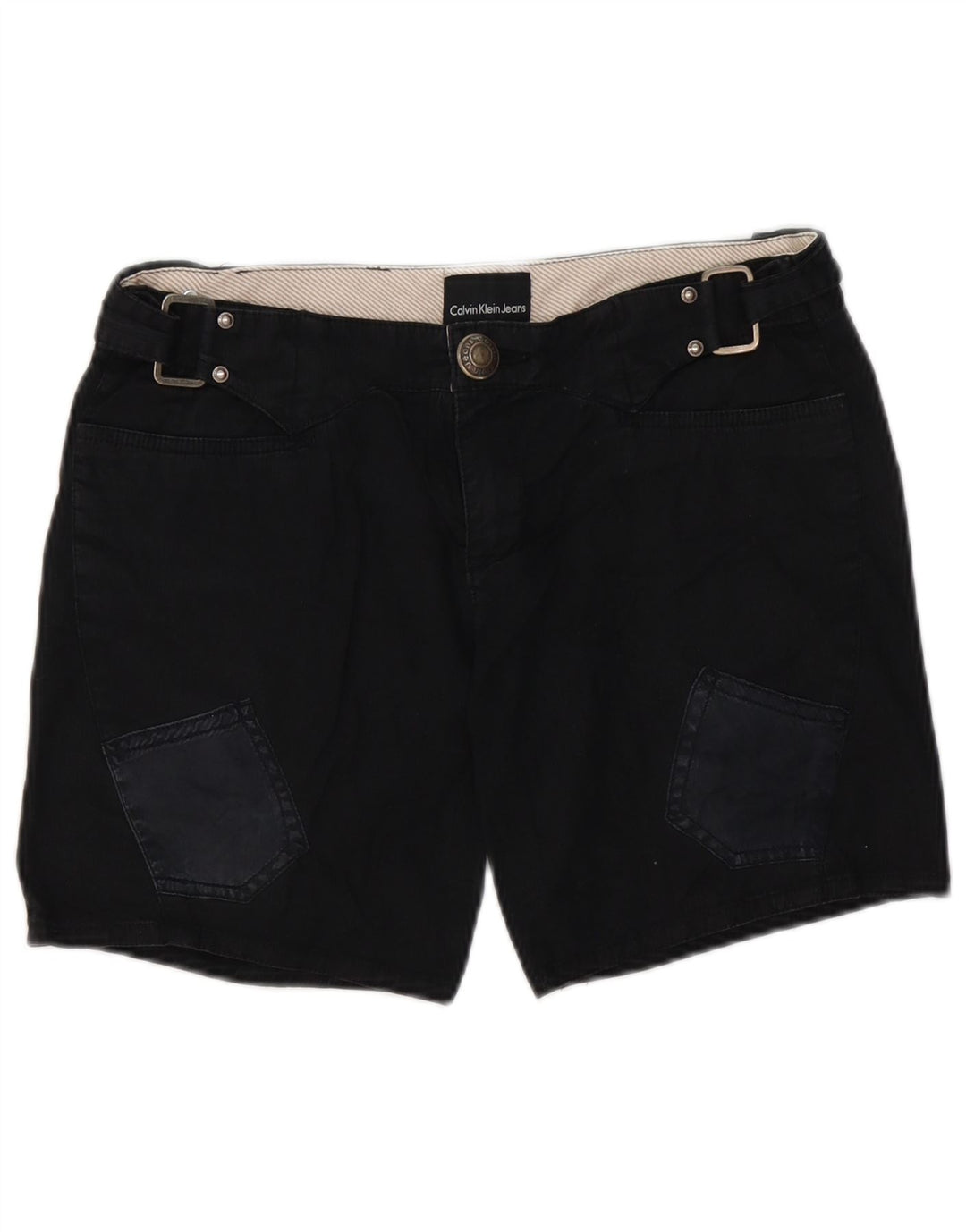 Shorts cargo feminino CALVIN KLEIN W28 algodão preto médio