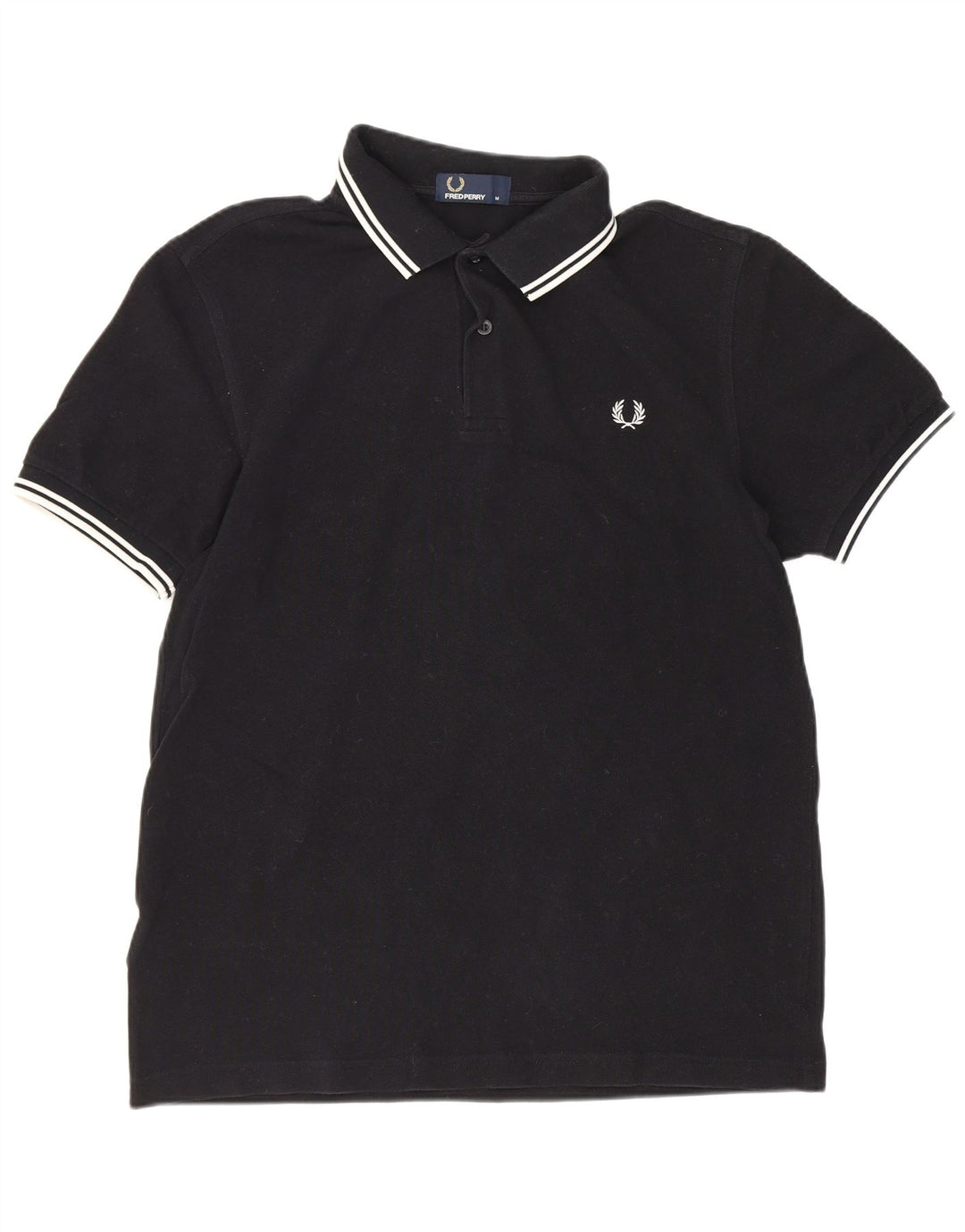 Camisa polo masculina Fred Perry de algodão preto médio