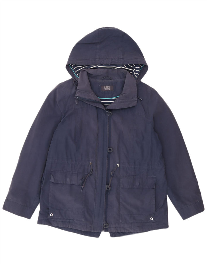 Jaqueta parka feminina com capuz Marks & Spencer Reino Unido 14 grande poliéster azul marinho