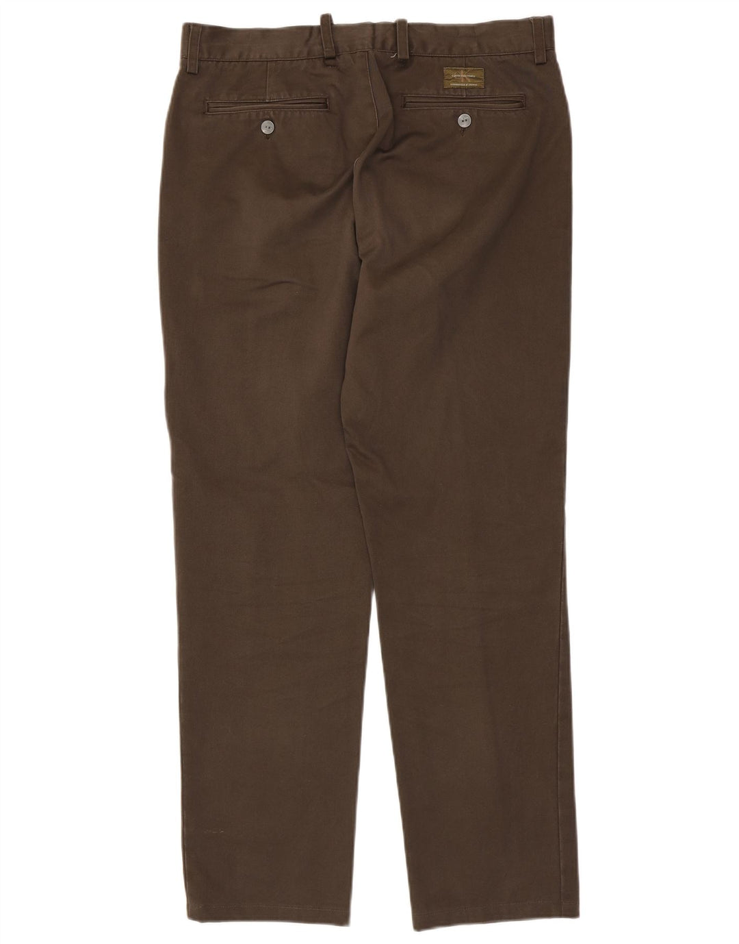 Calça masculina CALVIN KLEIN de terno reto W33 L34 algodão marrom