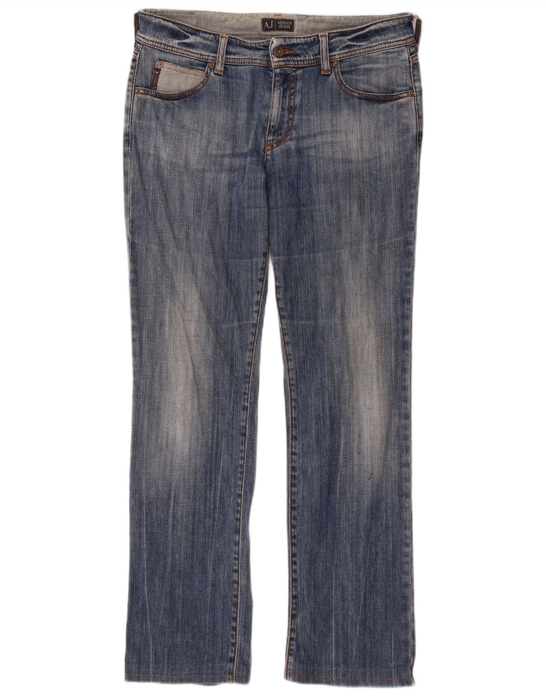 Armani feminino bootcut jeans W29 L29 azul algodão