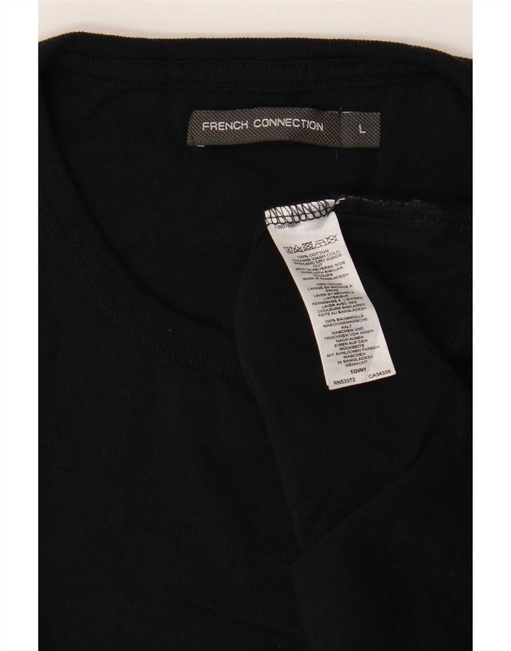 Camiseta masculina French Connection grande algodão preto