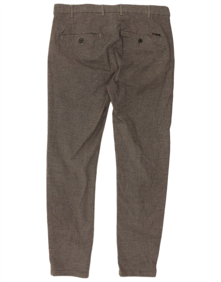 Zara Calça Chino Feminina Slim EU 42 Grande W32 L28 Poliéster Cinza