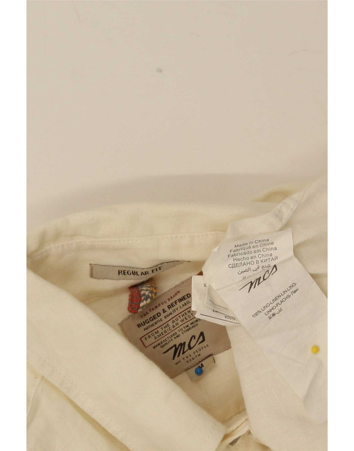 Camisa masculina Marlboro Classics Regular Fit média off white linho