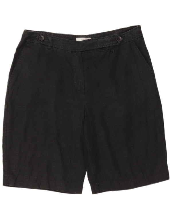 Shorts casuais femininos Marks & Spencer Reino Unido 16 grande W34 linho preto