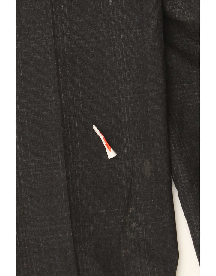 Calça masculina Marks & Spencer Super Slim Fit W32 L33 cinza xadrez