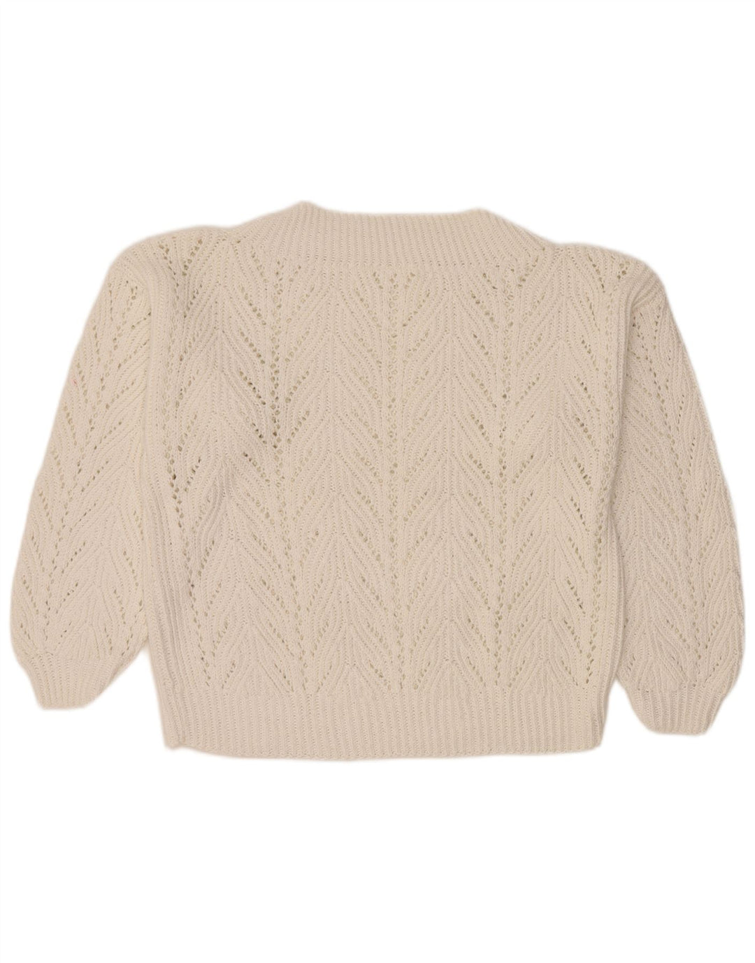 Suéter feminino vintage com gola tartaruga Reino Unido 14 grande branco