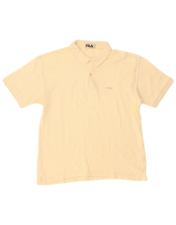 Camisa polo masculina Fila médio algodão amarelo