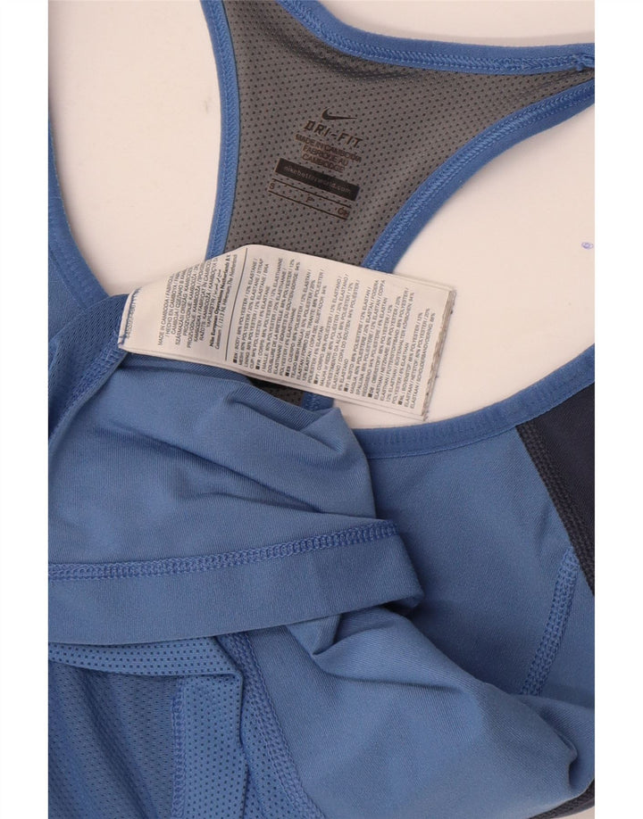 Colete gráfico feminino Nike UK 8 pequeno azul colorblock poliéster