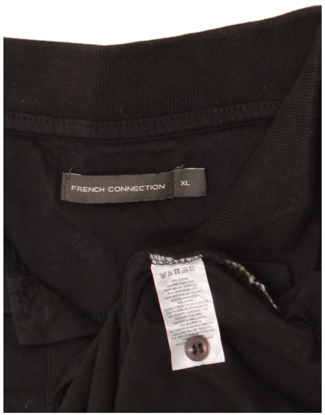 Camisa polo masculina FRENCH CONNECTION XL algodão preto