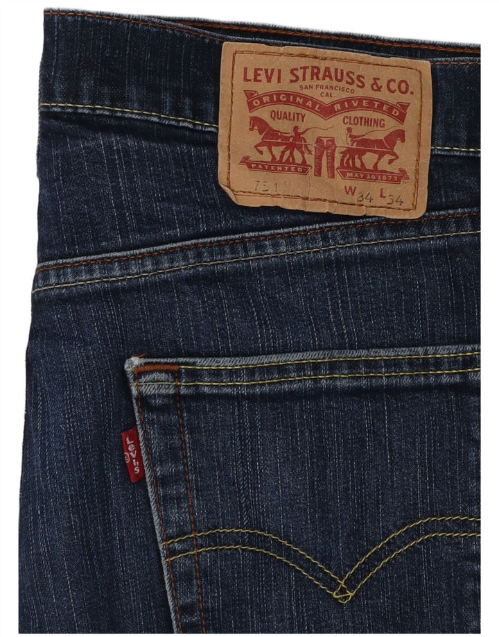 Calça jeans masculina Levi's 751 Straight W34 L29 azul algodão