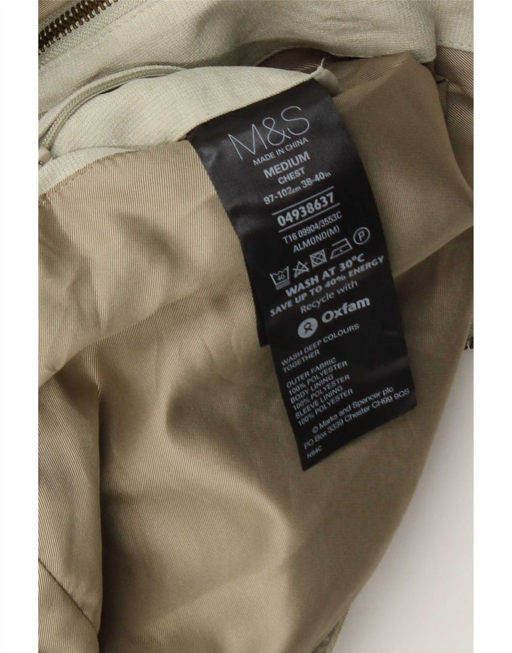Jaqueta bomber masculina Marks & Spencer UK 38 poliéster verde médio
