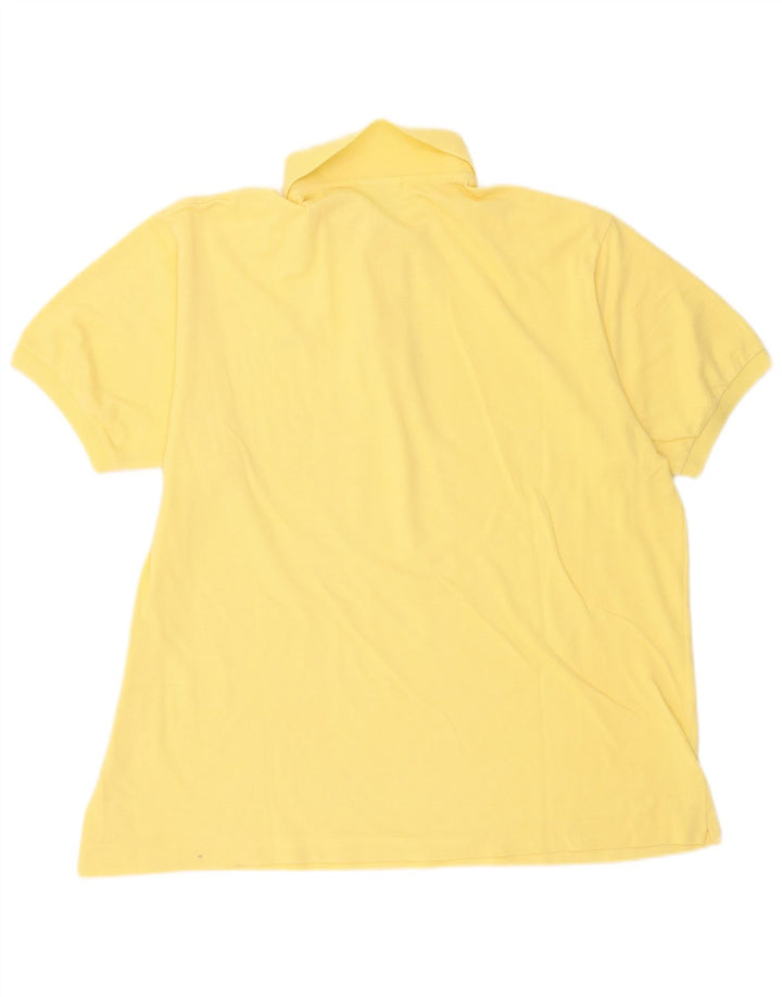 Camisa polo masculina Lacoste tamanho 7 2XL algodão amarelo