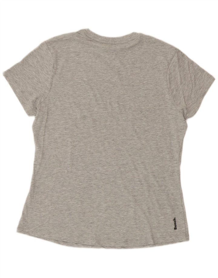 Camiseta feminina gráfica BENCH UK 16 grande algodão manchado cinza
