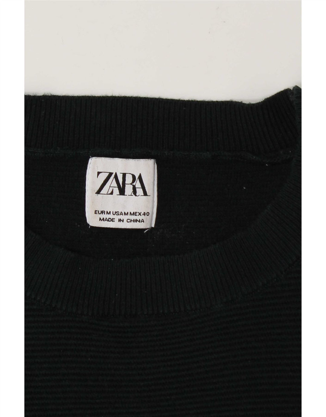 Zara Suéter masculino com gola redonda verde médio