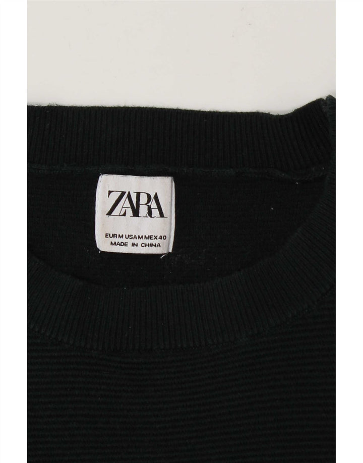 Zara Suéter masculino com gola redonda verde médio