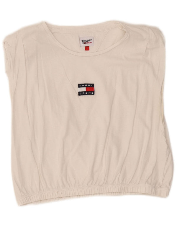Top Tommy Hilfiger Feminino Crop Vest UK 14 Grande Branco