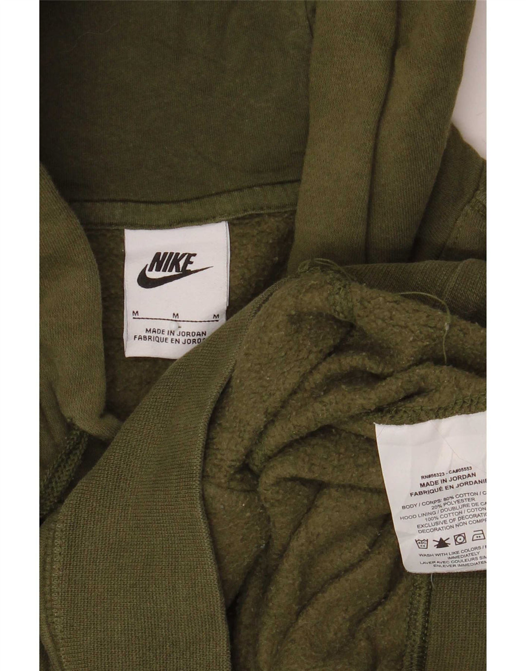 Nike Mens Hoodie Jumper Médio Algodão Cáqui