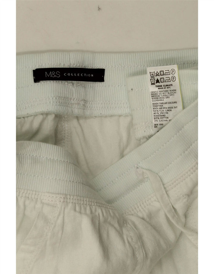 Shorts chino feminino MARKS & SPENCER UK 10 pequeno W28 branco colorblock