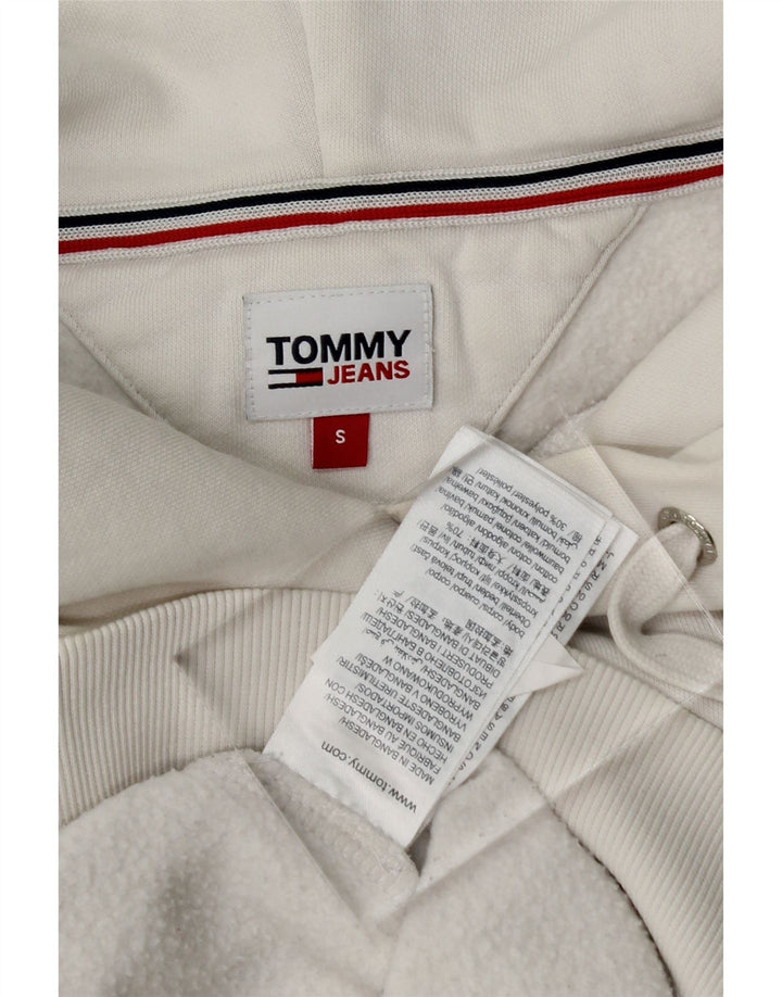 TOMMY HILFIGER Mens Graphic Hoodie Jumper Small White Cotton Vintage Tommy Hilfiger and Second-Hand Tommy Hilfiger from Messina Hembry 