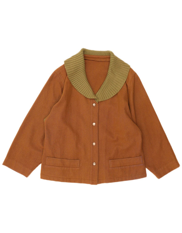Jaqueta Blazer Feminina Vintage Reino Unido 16 Grande Marrom