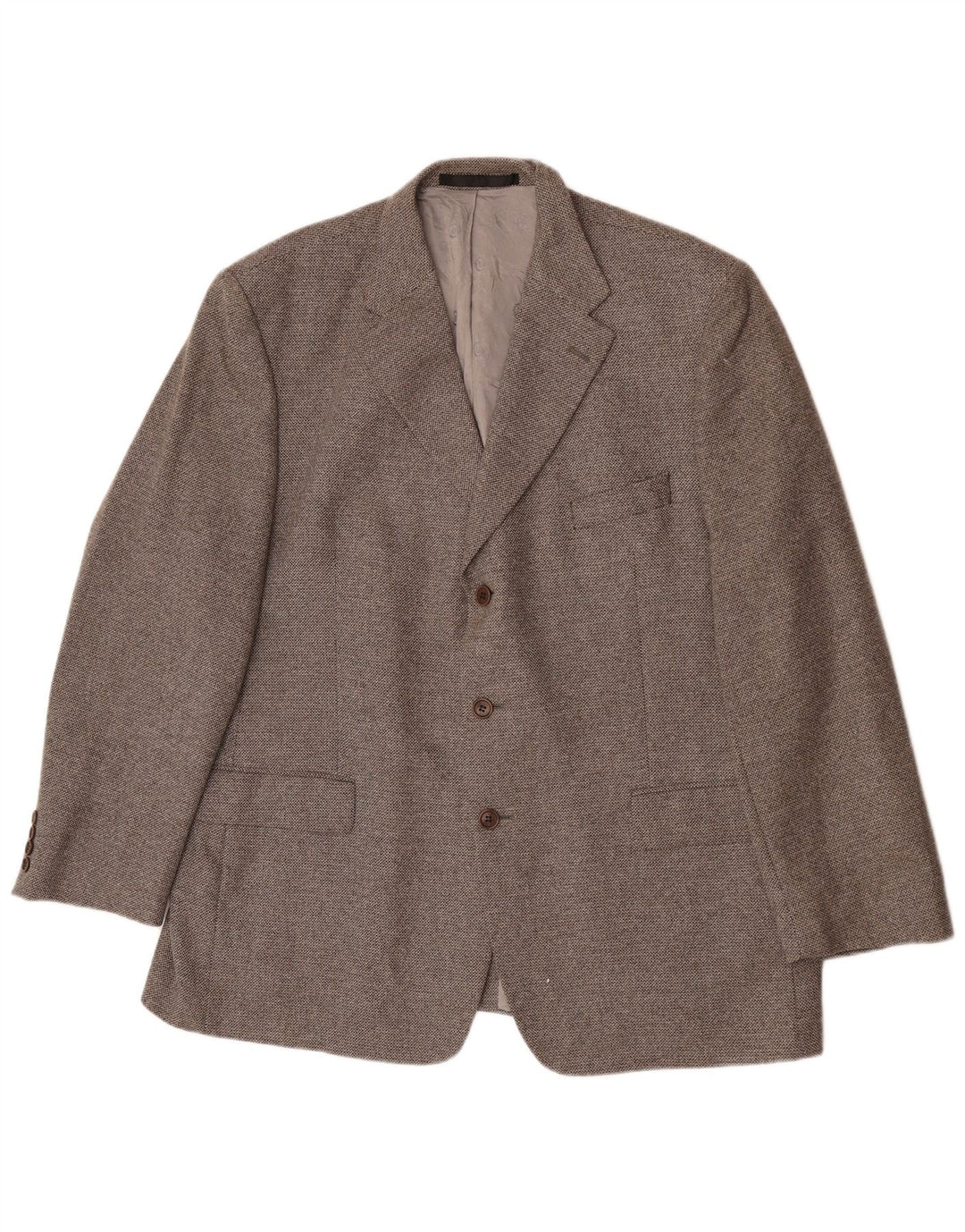 Jaqueta blazer masculina de 3 botões Marks & Spencer Reino Unido 46 XL lã cinza