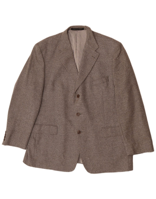 Jaqueta blazer masculina de 3 botões Marks & Spencer Reino Unido 46 XL lã cinza