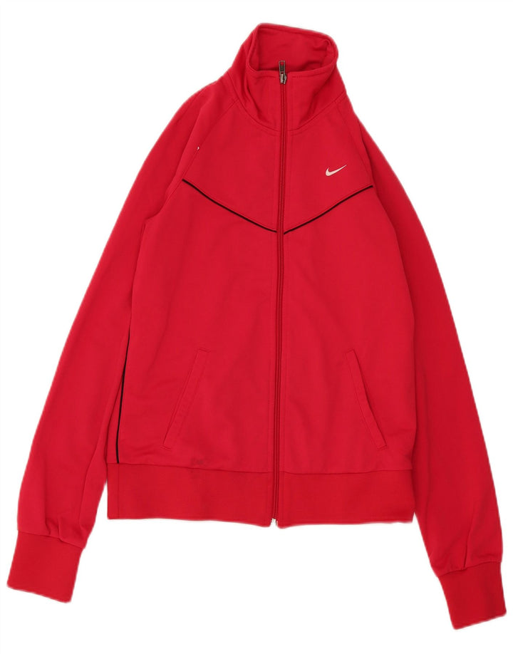 Nike Womens Tracksuit Top Jacket UK 12 Médio Rosa Poliéster