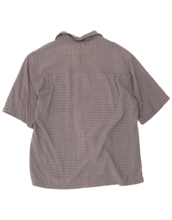 Camisa masculina de manga curta The North Face cinza médio xadrez modal
