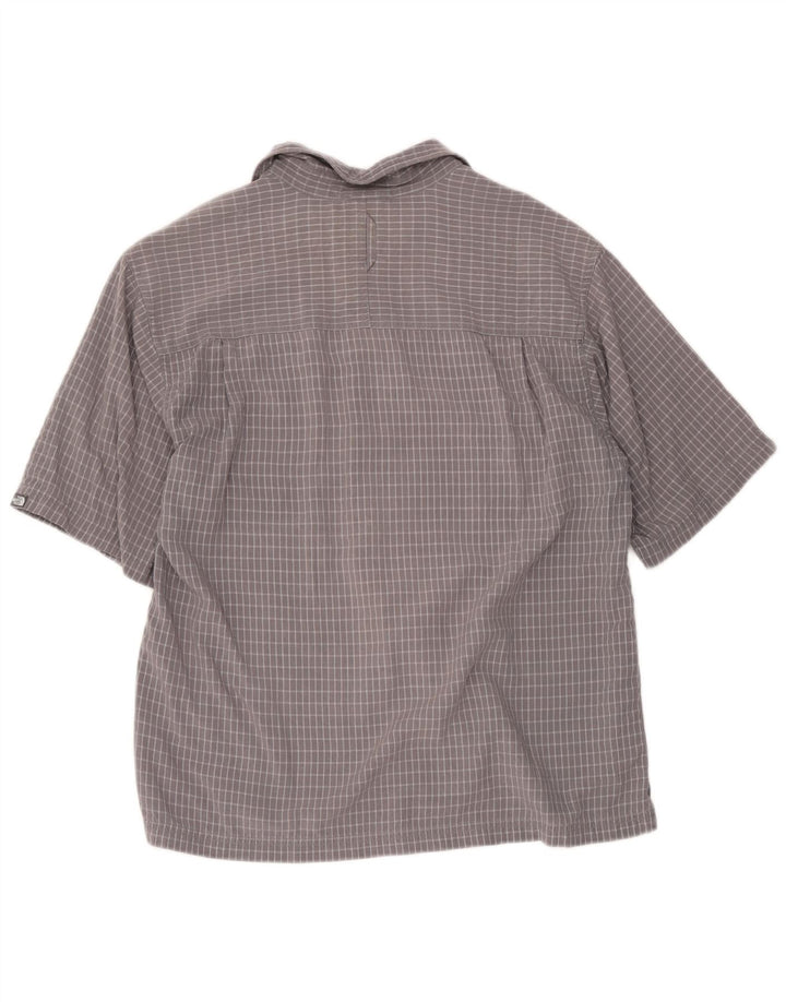 Camisa masculina de manga curta The North Face cinza médio xadrez modal