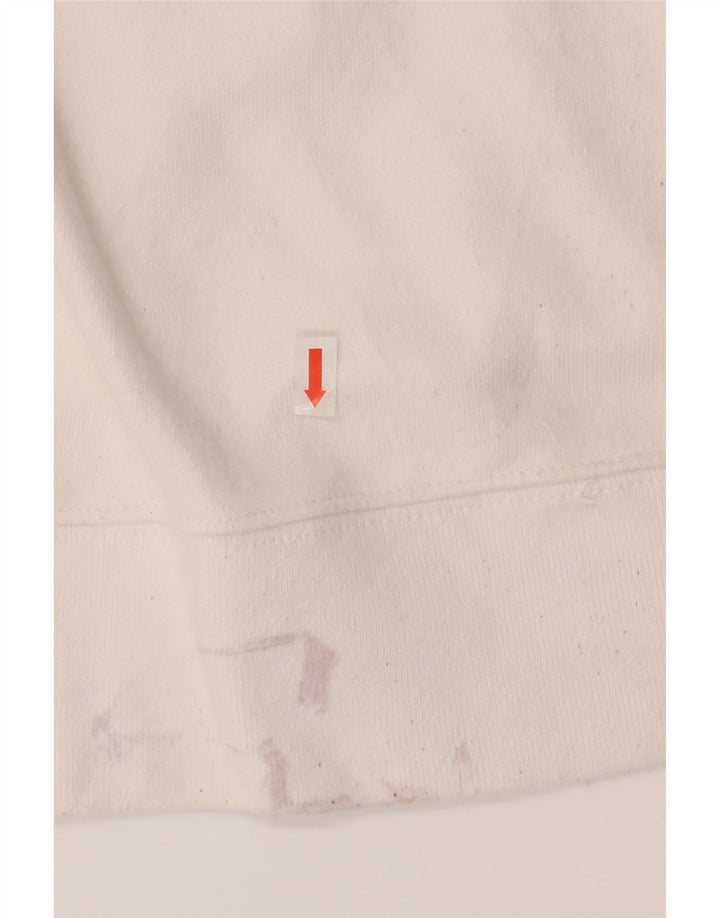 LEVI'S Mens Graphic Hoodie Jumper Medium White Cotton Vintage Levi's and Second-Hand Levi's from Messina Hembry 