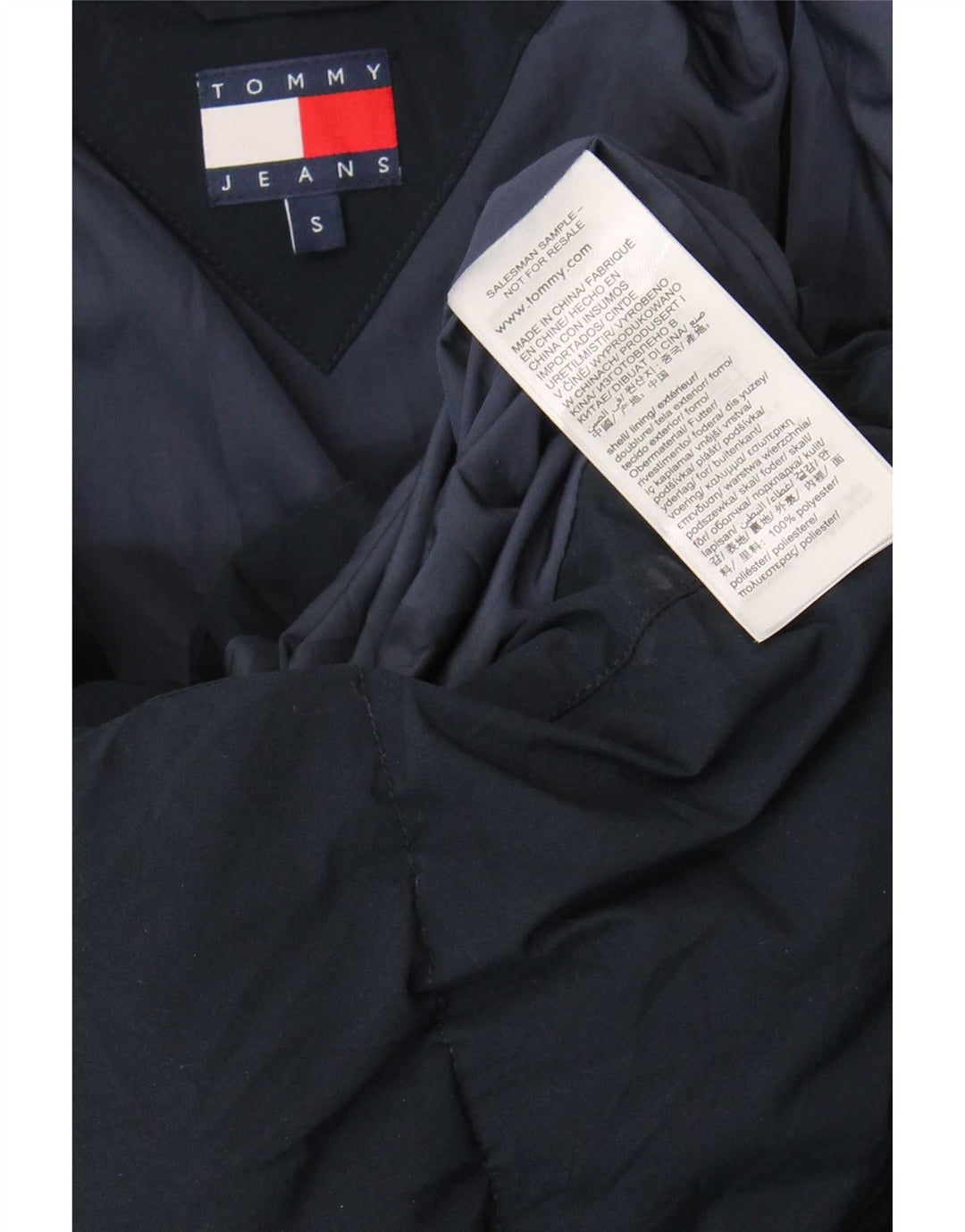 Casaco acolchoado oversized feminino Tommy Hilfiger Reino Unido 10 pequeno azul marinho poliéster