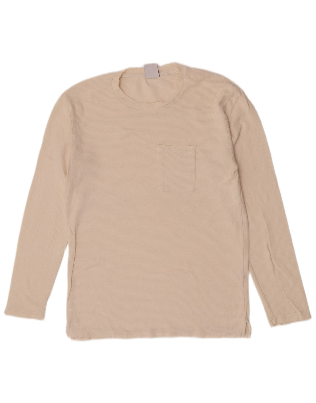 Zara Top masculino de manga comprida de algodão branco médio