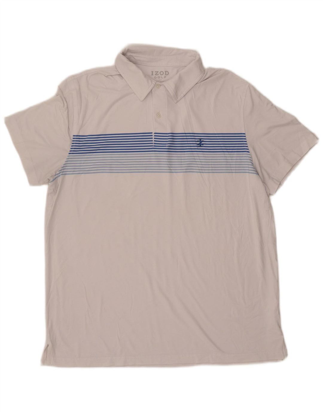 Camisa polo masculina IZOD grande poliéster listrado branco