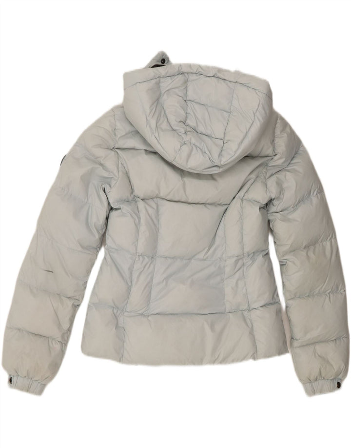 Jaqueta acolchoada com capuz feminina Superdry UK 8 pequeno azul nylon