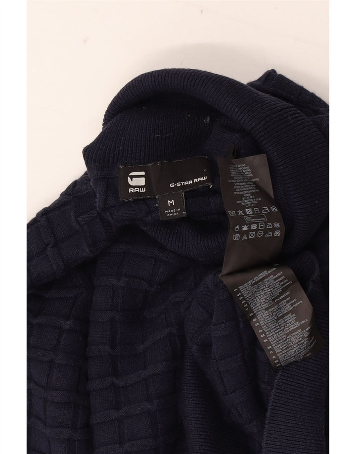 Suéter masculino G-STAR com gola redonda e algodão azul marinho médio