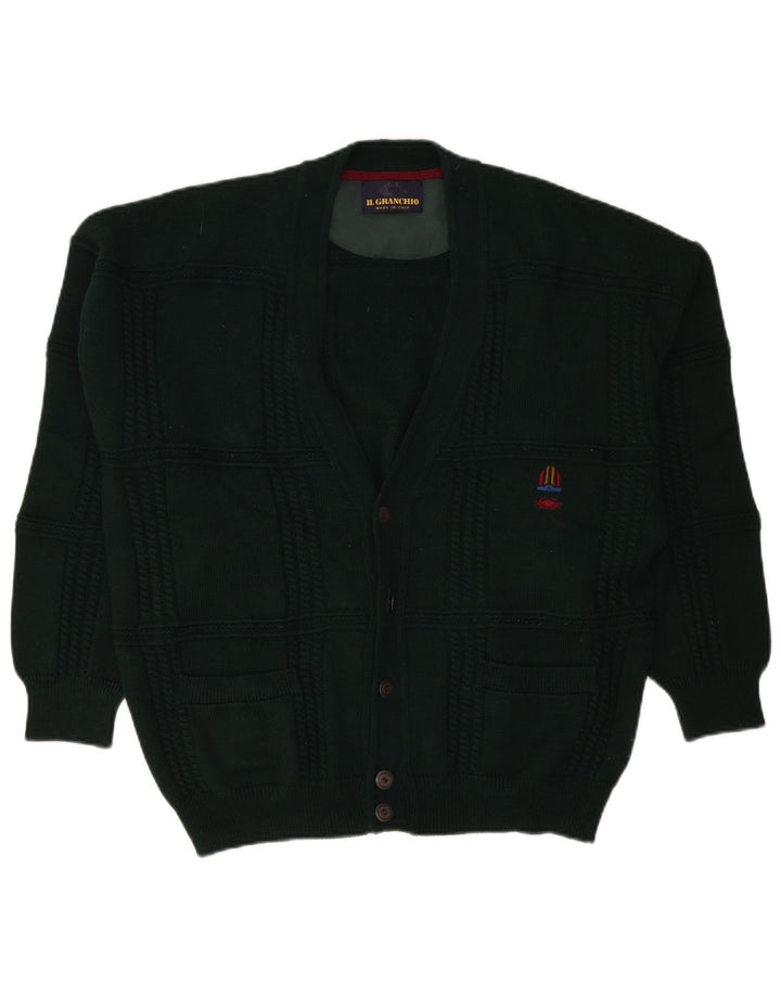 Il Granchio Suéter Cardigan Masculino XL Lã Verde